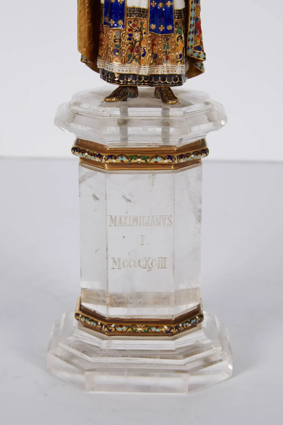 Enamel Gold and Rock Crystal Figure of Emperor Maximilian I by Reinhold Vasters - Image 2