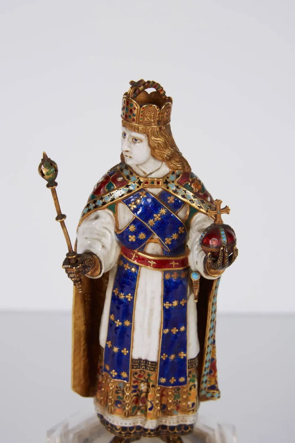 Enamel Gold and Rock Crystal Figure of Emperor Maximilian I by Reinhold Vasters - Image 3