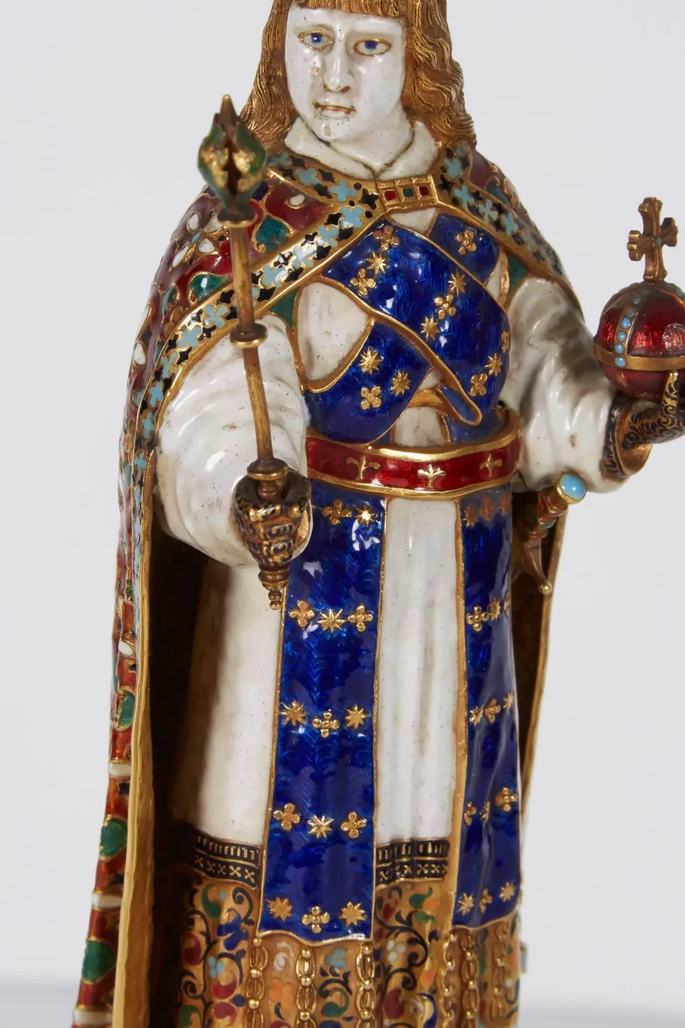 Enamel Gold and Rock Crystal Figure of Emperor Maximilian I by Reinhold Vasters - Image 6