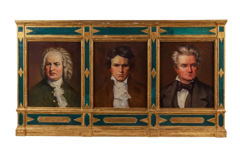 "The Three B's of Music" Beethoven, Bach, & Brahms, An Extremely Rare Painting