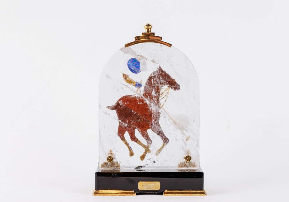 Mellerio Paris, French Gold, Diamonds, Silver, Lapis, and Obsidian Polo Player - Image 5