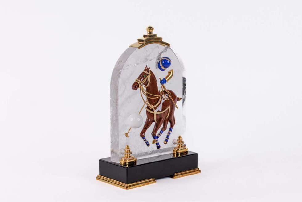 Mellerio Paris, French Gold, Diamonds, Silver, Lapis, and Obsidian Polo Player - Image 3