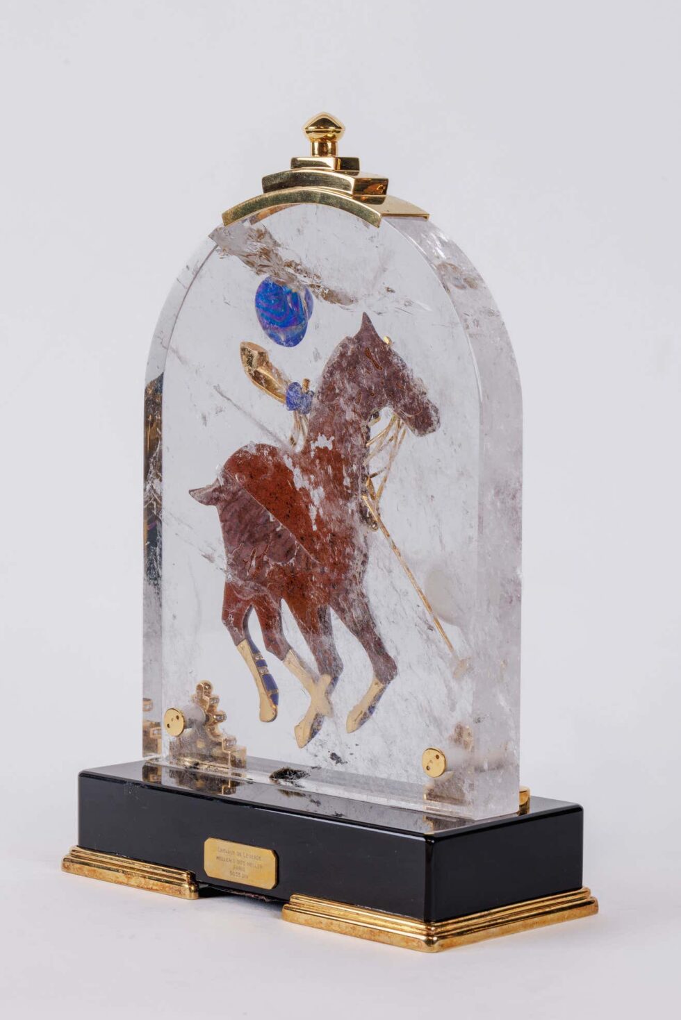 Mellerio Paris, French Gold, Diamonds, Silver, Lapis, and Obsidian Polo Player - Image 12