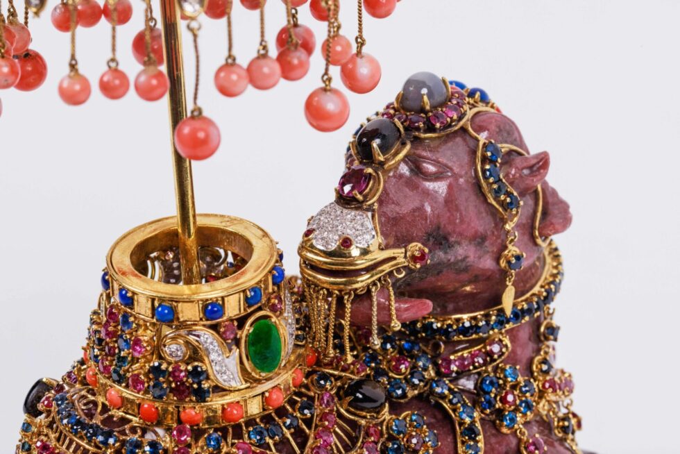 Exquisite 14K Gold, Diamonds, Emeralds, Rubies, Semi Precious Stone Camel - Image 13