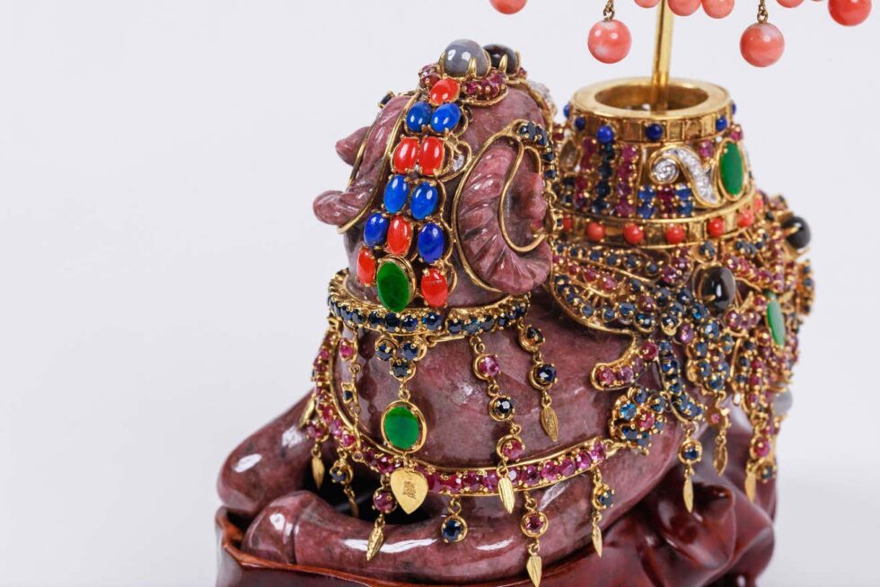 Exquisite 14K Gold, Diamonds, Emeralds, Rubies, Semi Precious Stone Camel - Image 14