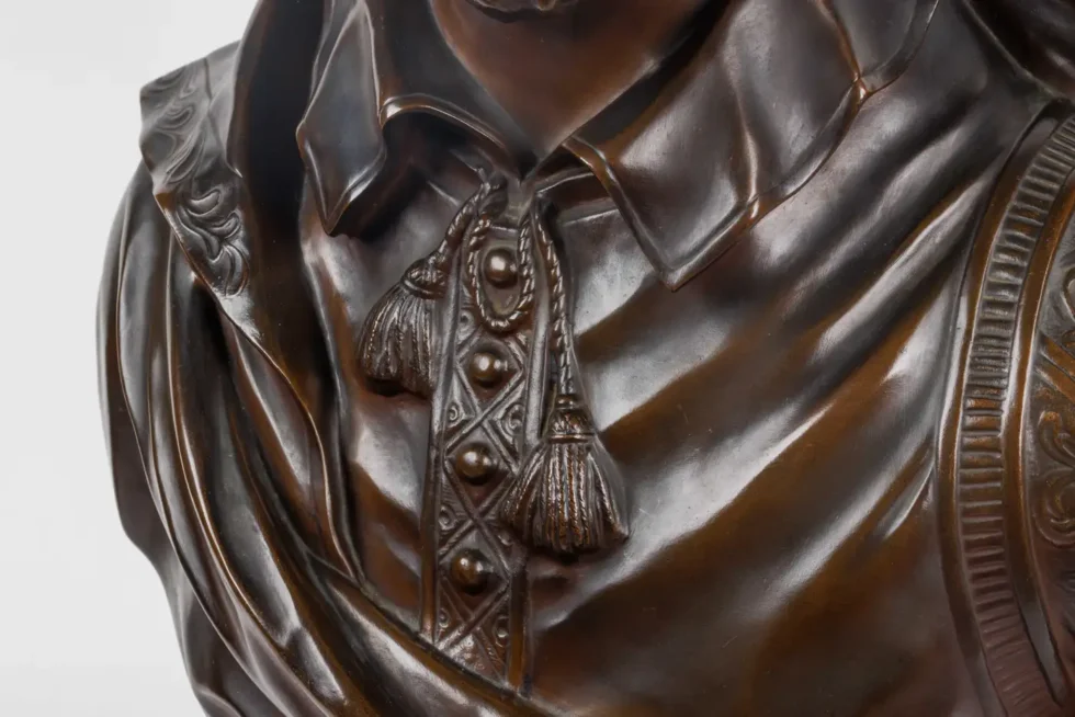 A Monumental French Patinated Bronze Bust of William Shakespeare, after Houdon - Image 17