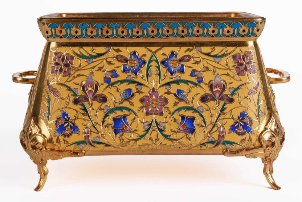 Ferdinand Barbedienne, a French Ormolu and Champleve Enamel Jardiniere, C. 1870 - Image 3