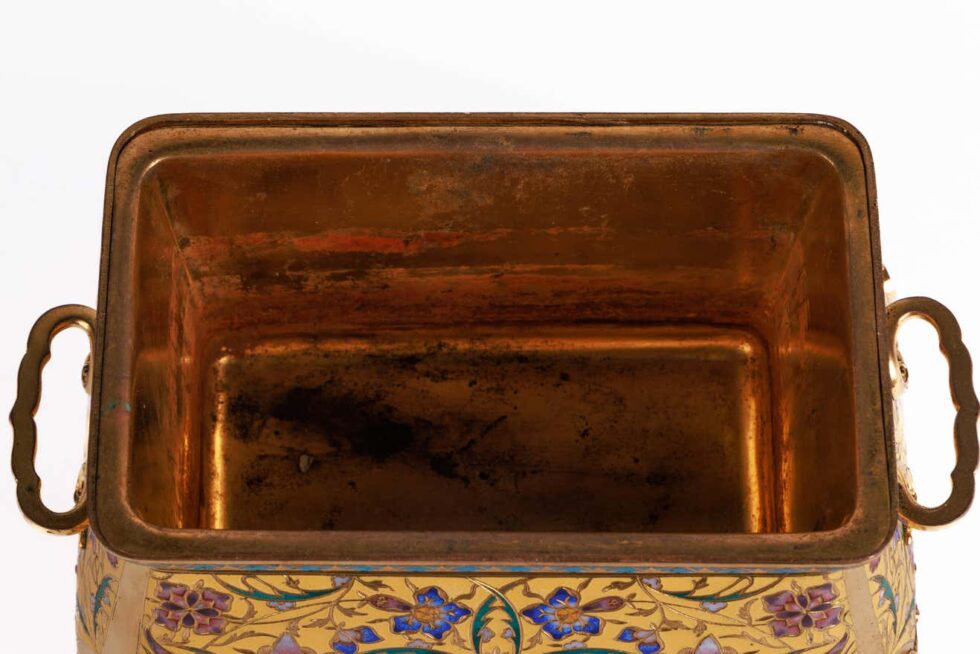 Ferdinand Barbedienne, a French Ormolu and Champleve Enamel Jardiniere, C. 1870 - Image 5