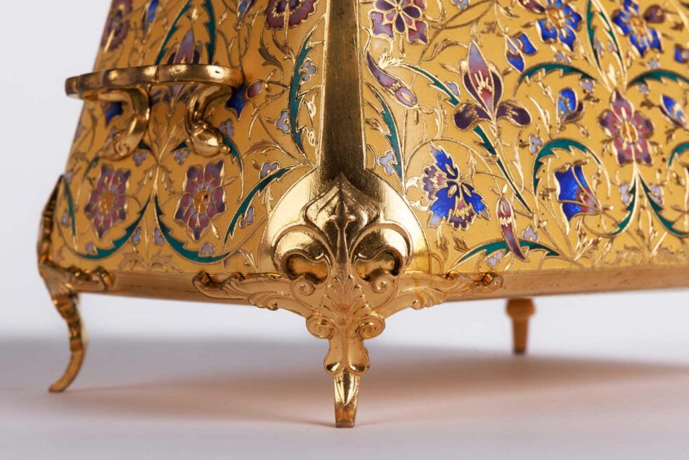 Ferdinand Barbedienne, a French Ormolu and Champleve Enamel Jardiniere, C. 1870 - Image 6
