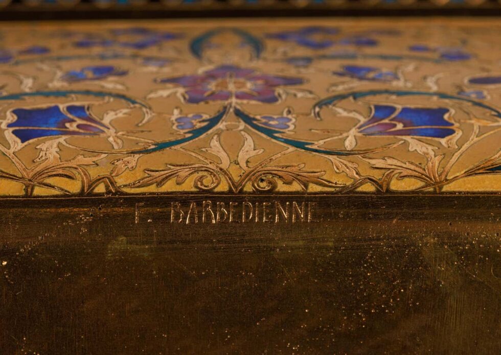 Ferdinand Barbedienne, a French Ormolu and Champleve Enamel Jardiniere, C. 1870 - Image 9