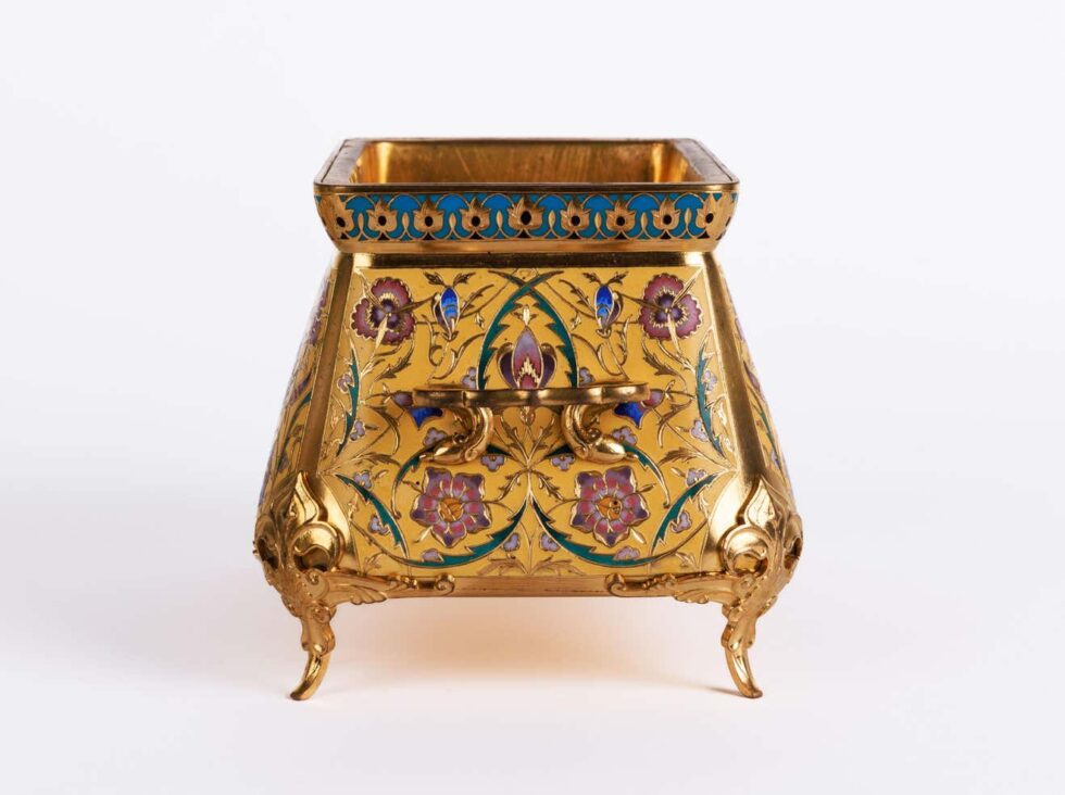 Ferdinand Barbedienne, a French Ormolu and Champleve Enamel Jardiniere, C. 1870 - Image 10