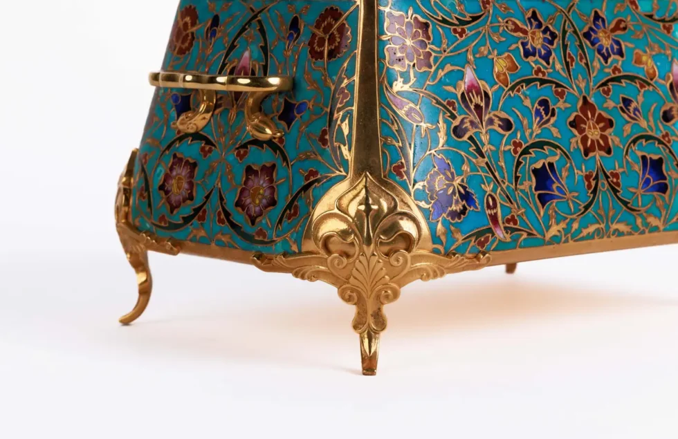 Ferdinand Barbedienne, A French Ormolu and Champleve Enamel Jardiniere, C. 1870 - Image 2