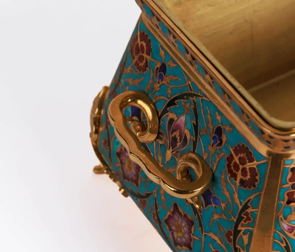 Ferdinand Barbedienne, A French Ormolu and Champleve Enamel Jardiniere, C. 1870 - Image 3