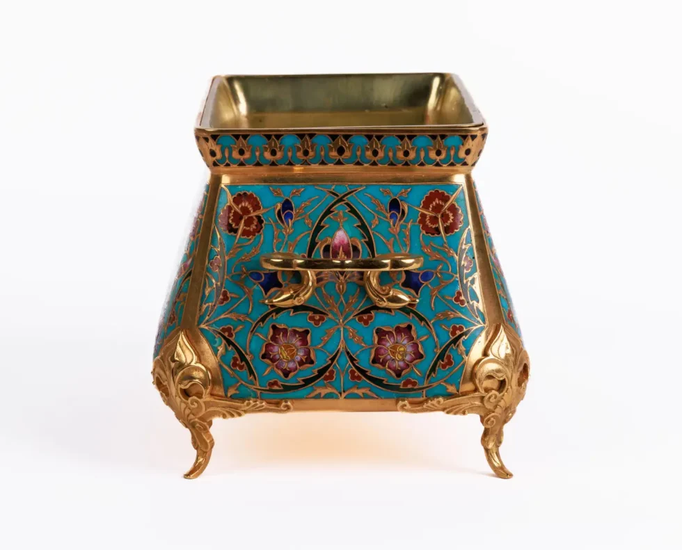 Ferdinand Barbedienne, A French Ormolu and Champleve Enamel Jardiniere, C. 1870 - Image 8