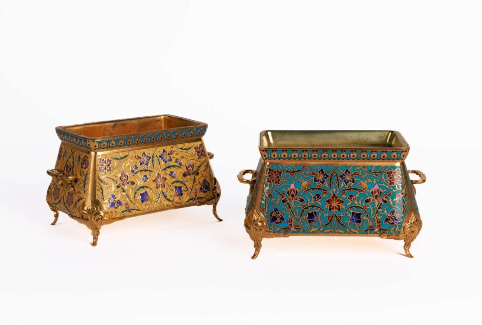 Ferdinand Barbedienne, a French Ormolu and Champleve Enamel Jardiniere, C. 1870 - Image 12