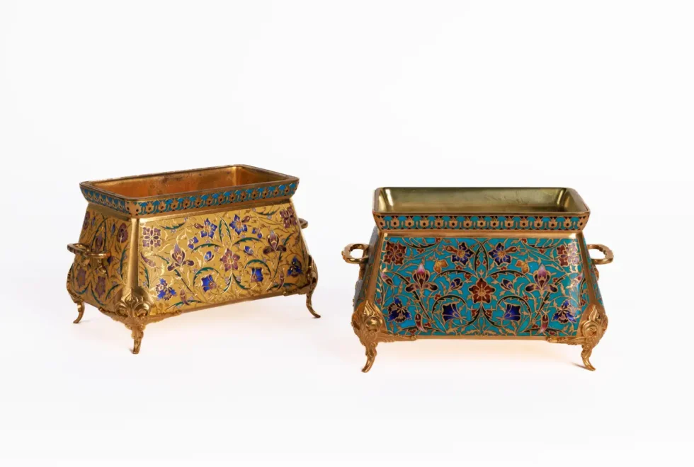 Ferdinand Barbedienne, A French Ormolu and Champleve Enamel Jardiniere, C. 1870 - Image 10
