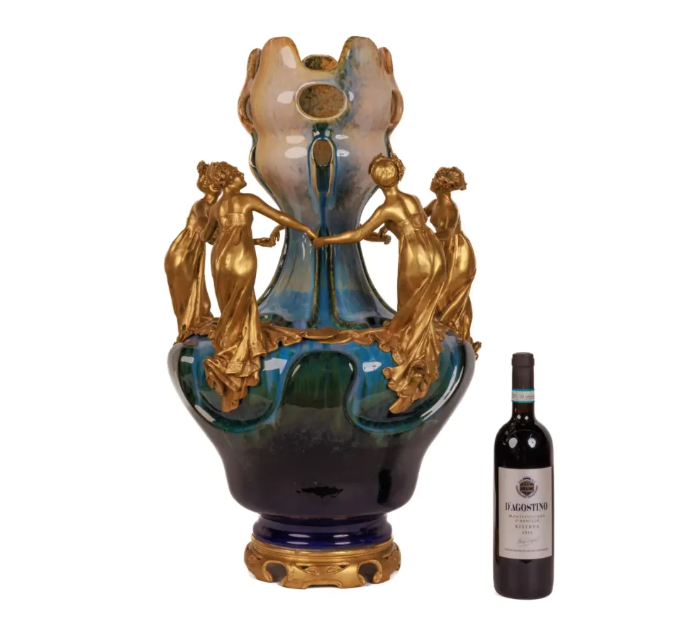 Important Monumental Art Nouveau Ormolu-Mounted Ceramic "Exhibition" Vase - Image 4