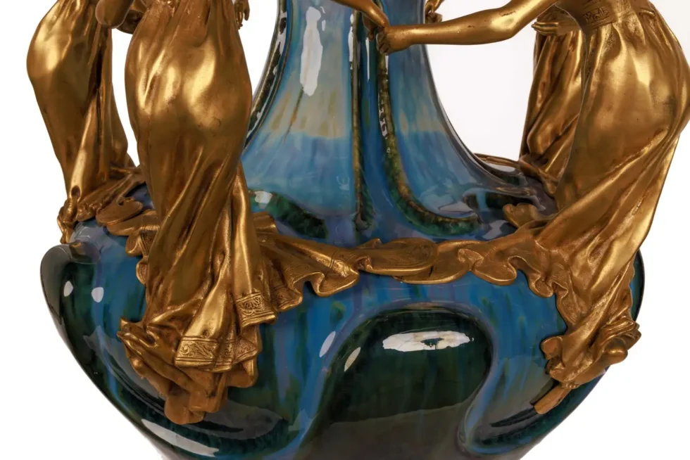 Important Monumental Art Nouveau Ormolu-Mounted Ceramic "Exhibition" Vase - Image 19
