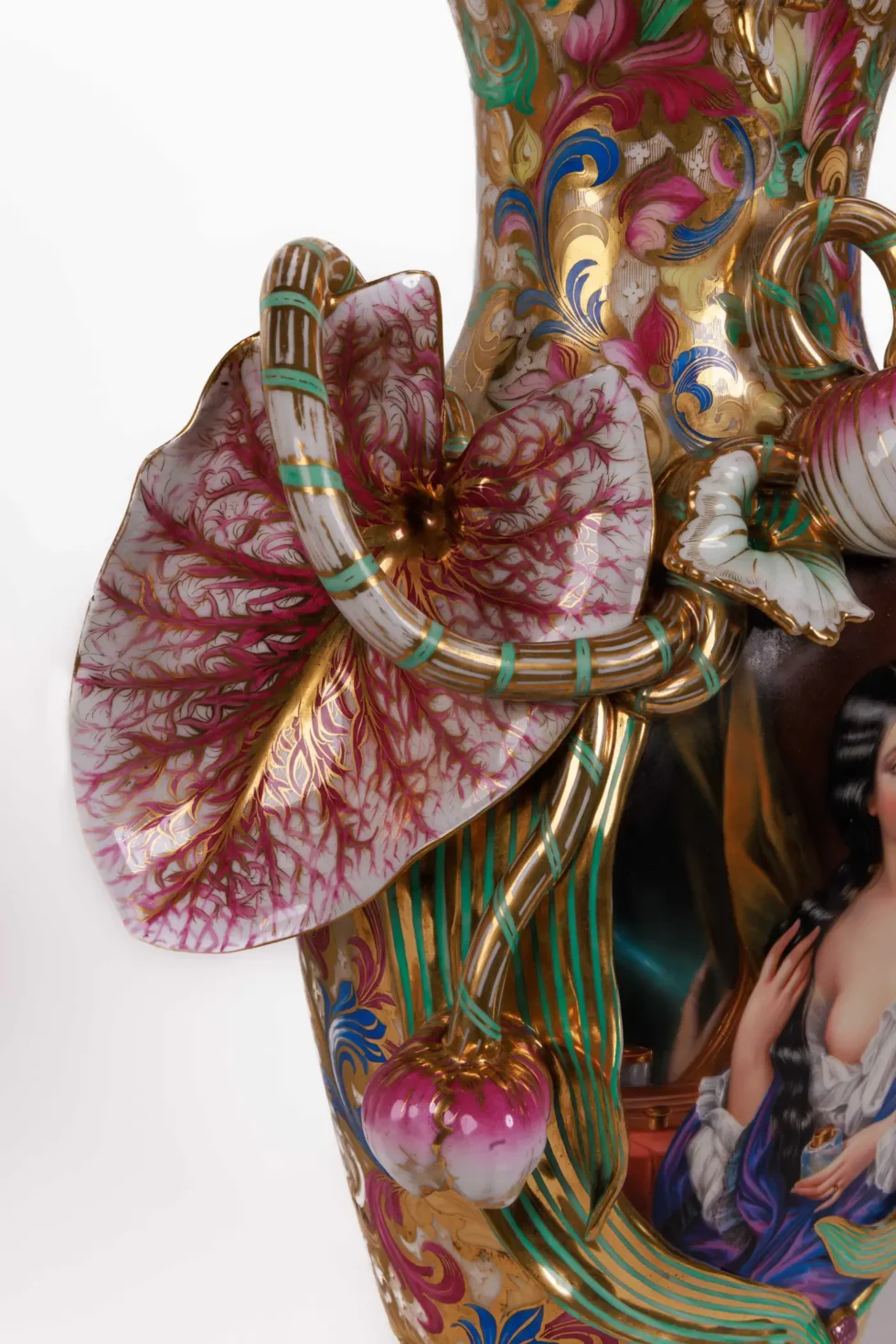 Monumental and Masterful Pair of French Paris Porcelain Hand-Painted Vases - Image 7