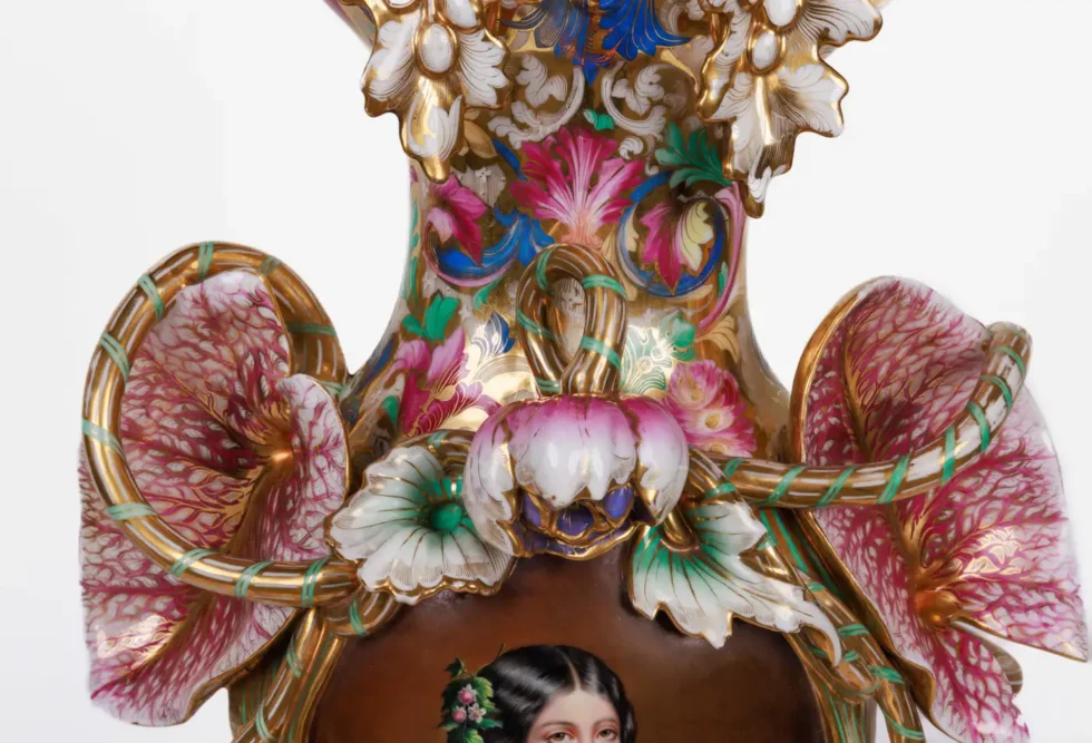 Monumental and Masterful Pair of French Paris Porcelain Hand-Painted Vases - Image 13