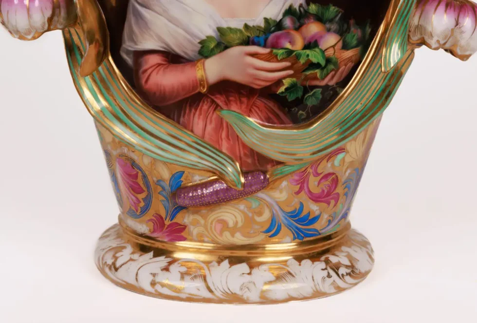 Monumental and Masterful Pair of French Paris Porcelain Hand-Painted Vases - Image 14