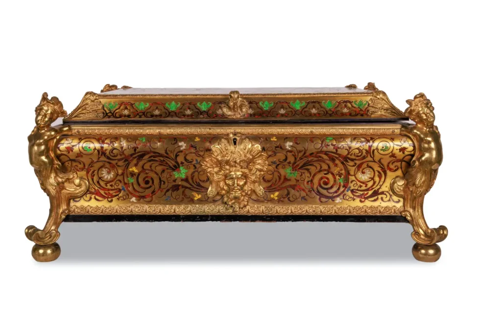 Monumental Louis XIV Style Gilt-Bronze Mounted Boulle Marquetry Casket Box - Image 2