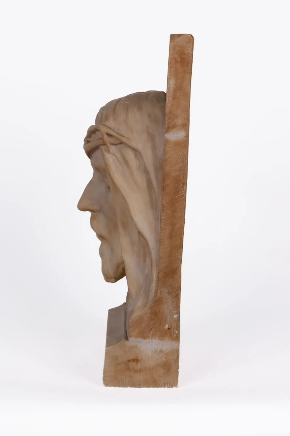 Rare and Important Italian Alabaster Bust Sculpture of Jesus Christ, C. 1860 - Image 13