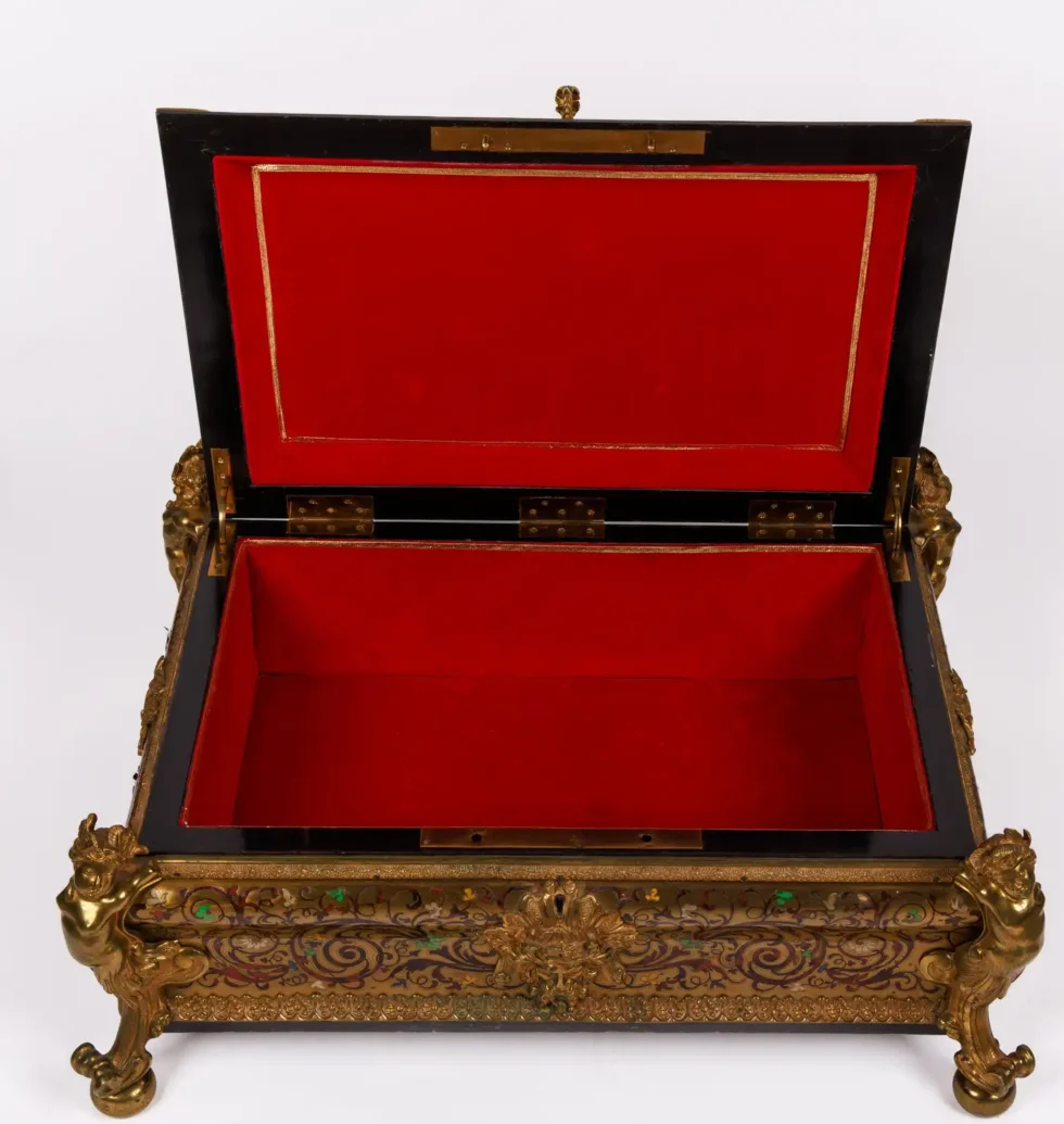 Monumental Louis XIV Style Gilt-Bronze Mounted Boulle Marquetry Casket Box - Image 5