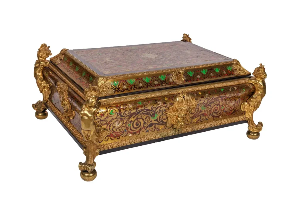 Monumental Louis XIV Style Gilt-Bronze Mounted Boulle Marquetry Casket Box - Image 8