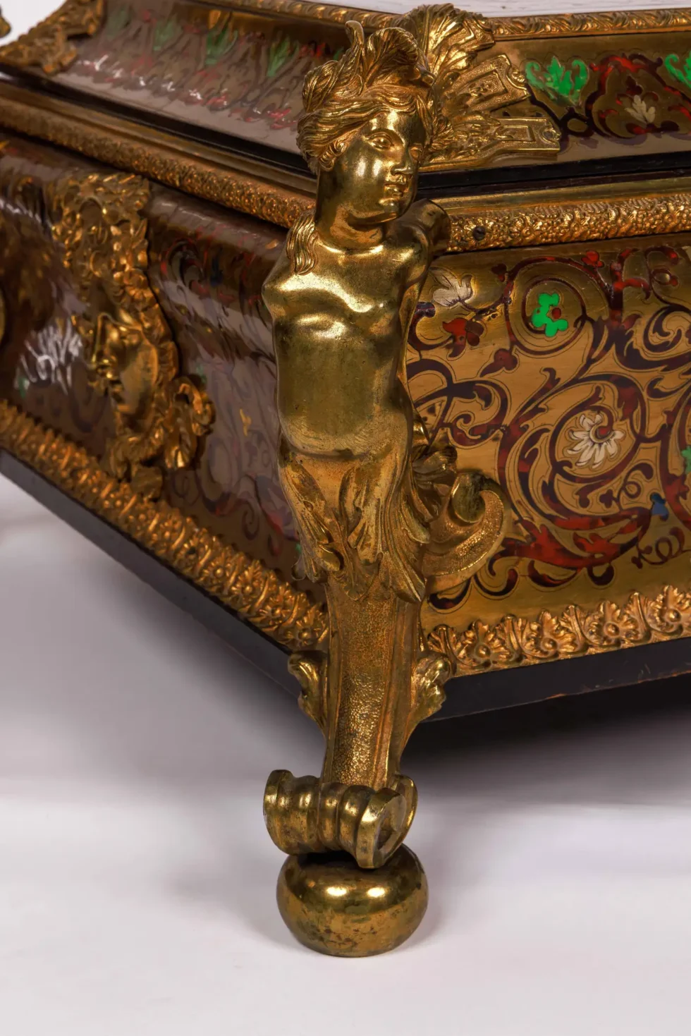 Monumental Louis XIV Style Gilt-Bronze Mounted Boulle Marquetry Casket Box - Image 9