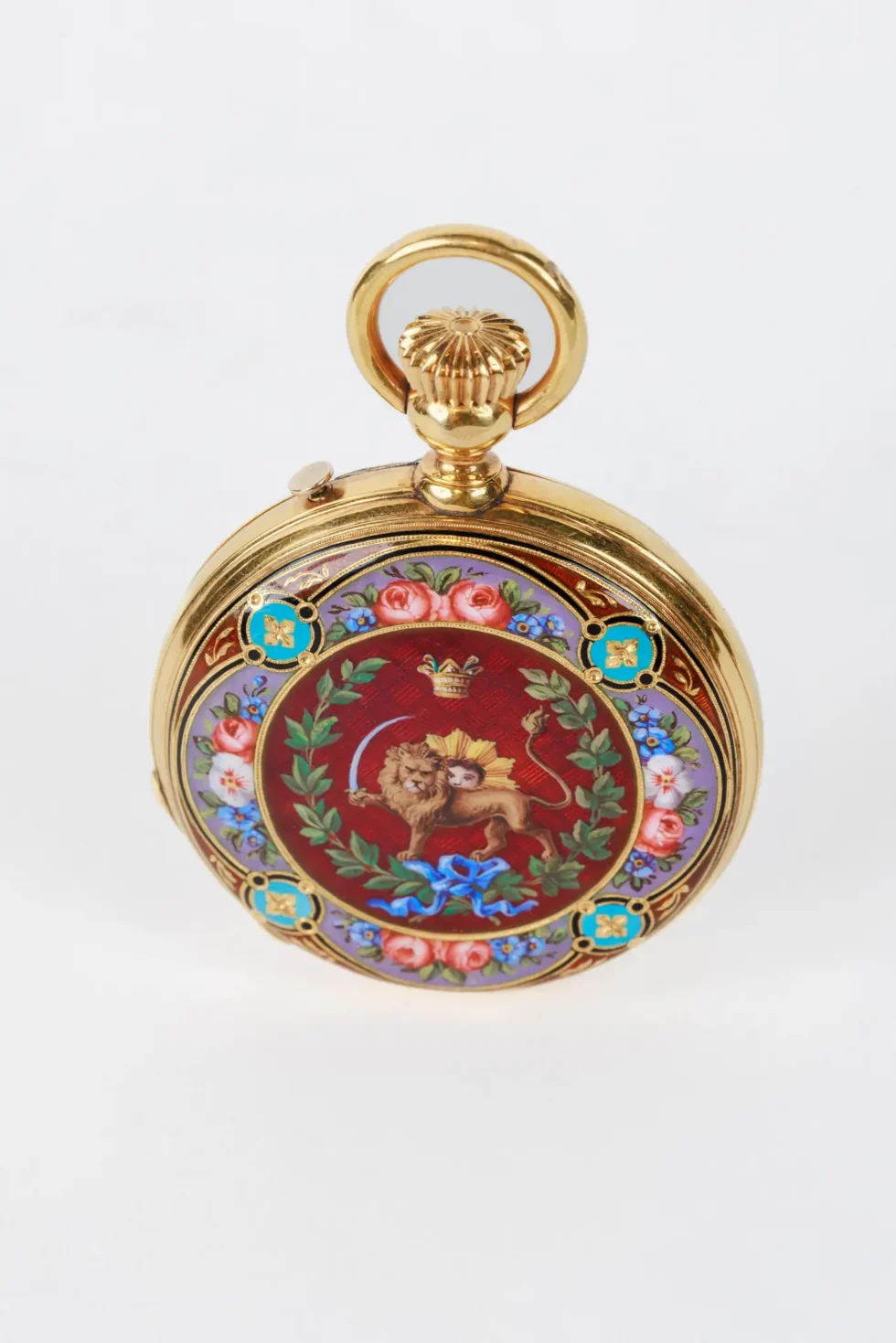 Rare Gold and Enamel Presentation Pocket Watch with Portrait of Naser Shah - Image 10