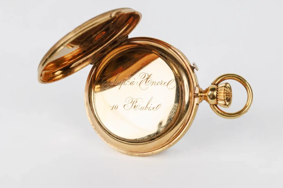 Rare Gold and Enamel Presentation Pocket Watch with Portrait of Naser Shah - Image 16