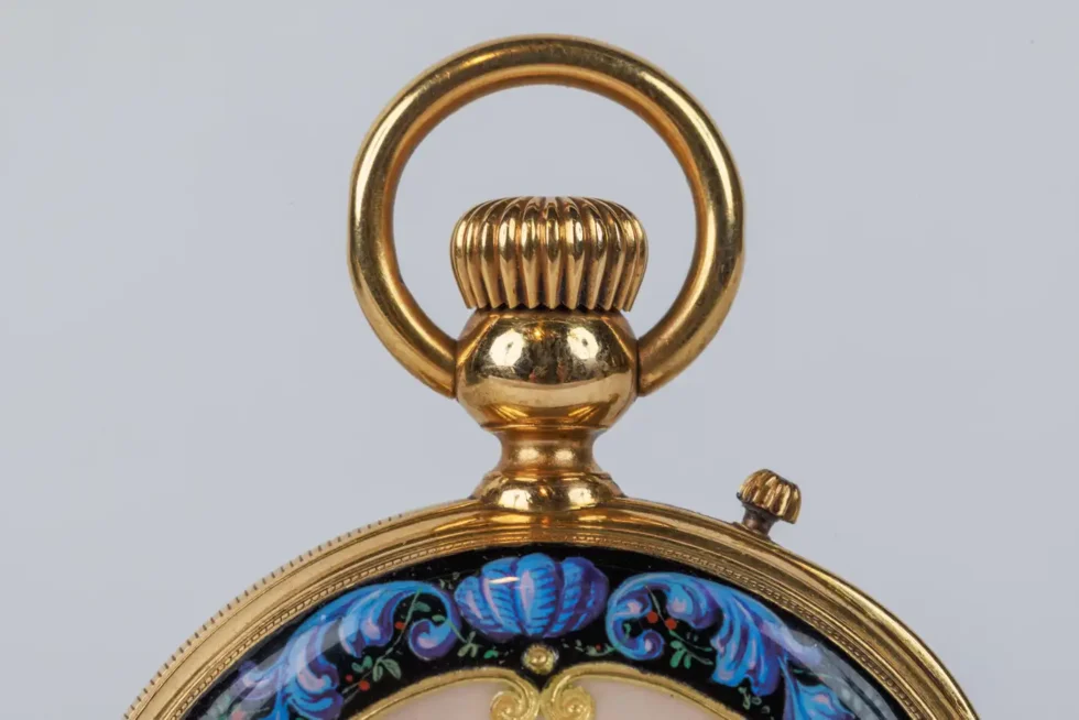 Rare Gold and Enamel Presentation Pocket Watch with Portrait of Naser Shah - Image 16