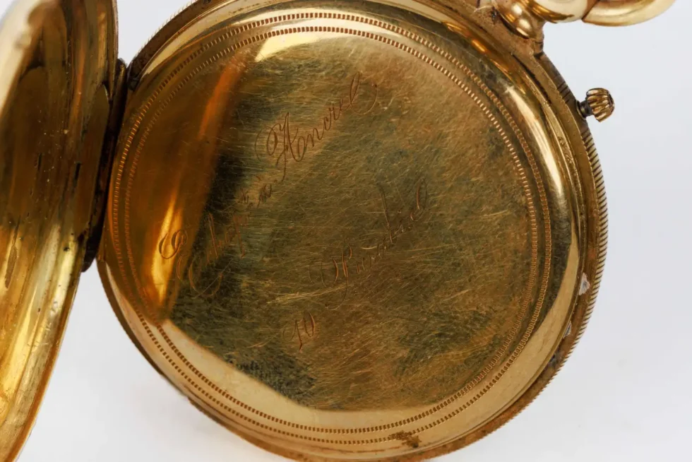 Rare Gold and Enamel Presentation Pocket Watch with Portrait of Naser Shah - Image 19