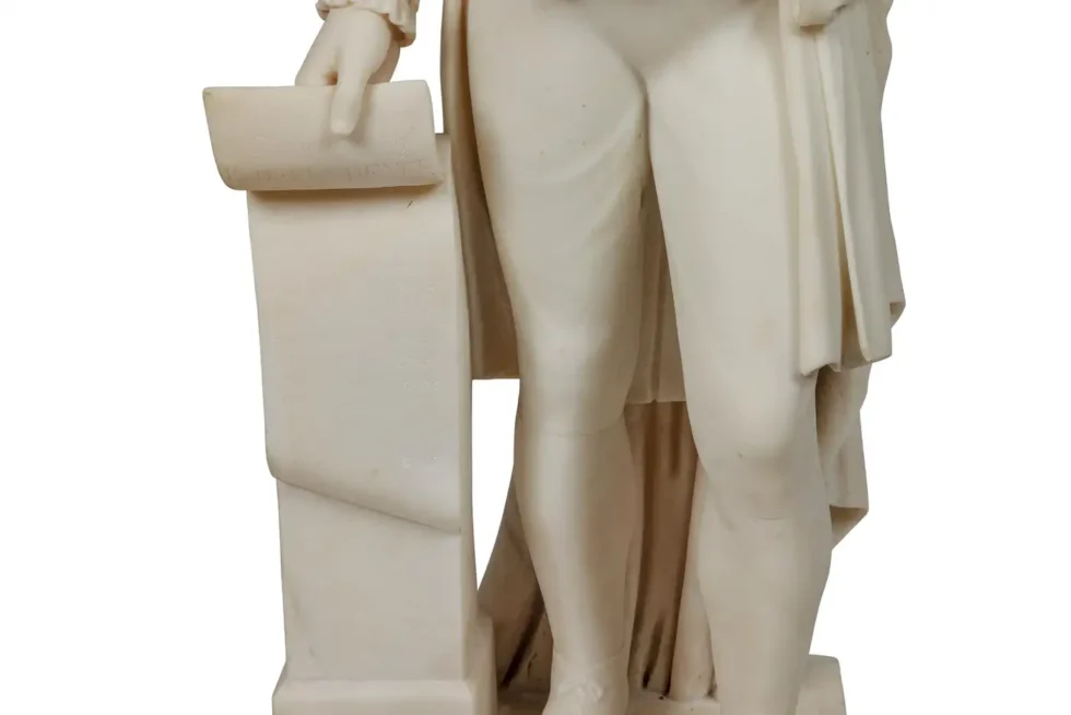 A Rare and Important American Marble Sculpture of Thomas Jefferson, Circa 1870 - Image 4