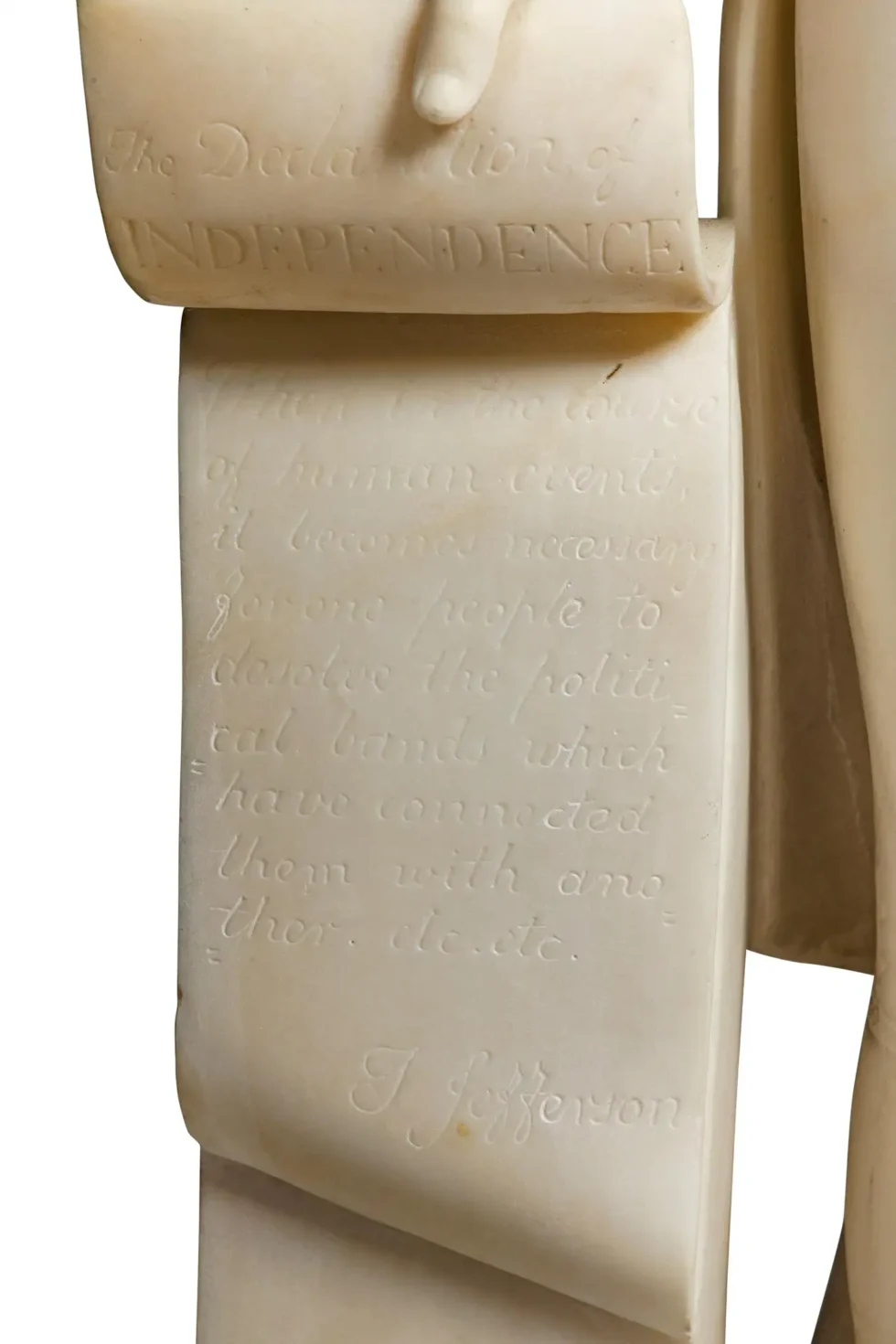 A Rare and Important American Marble Sculpture of Thomas Jefferson, Circa 1870 - Image 7