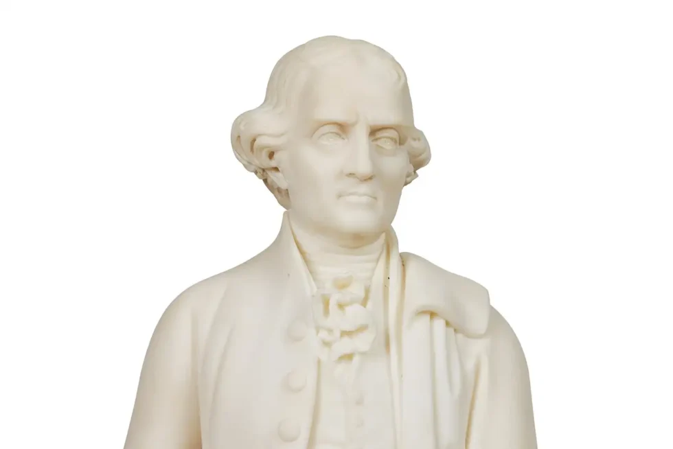 A Rare and Important American Marble Sculpture of Thomas Jefferson, Circa 1870 - Image 9