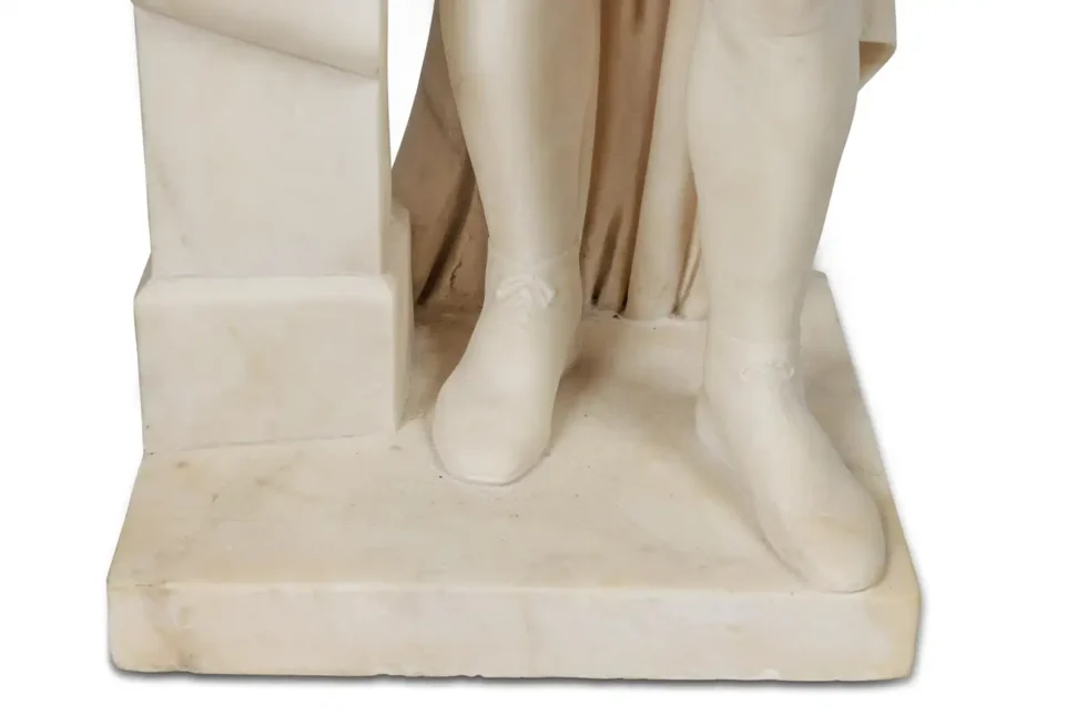 A Rare and Important American Marble Sculpture of Thomas Jefferson, Circa 1870 - Image 11