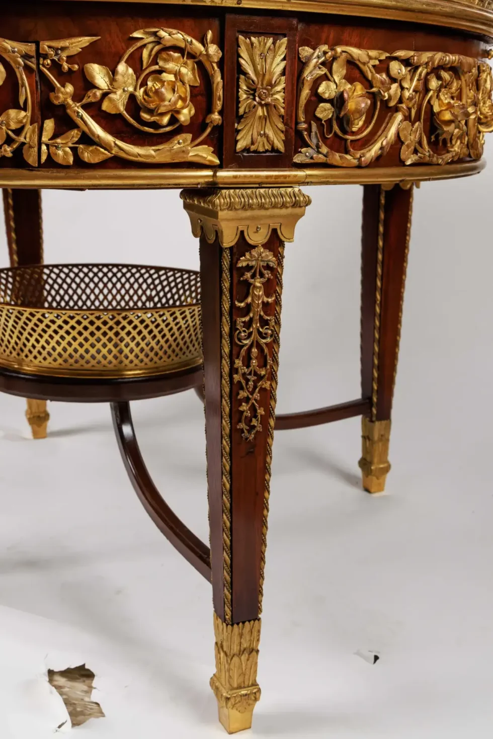 Exceptional Quality French Ormolu-Mounted Mahogany Center Table, Attrib F. Linke - Image 12