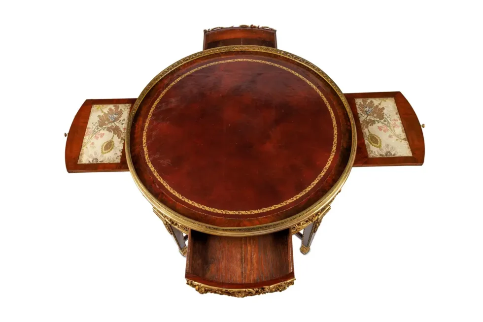 Exceptional Quality French Ormolu-Mounted Mahogany Center Table, Attrib F. Linke - Image 3