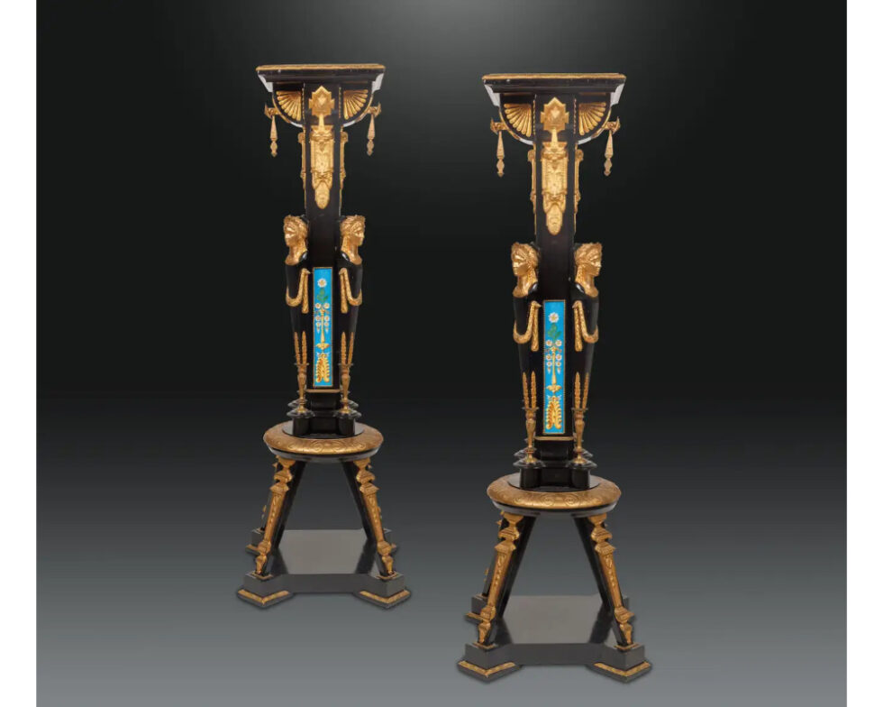 Charles-Guillame Diehl and Jean Brandely Museum Quality Neo-Grec Torchères, 1870 - Image 5