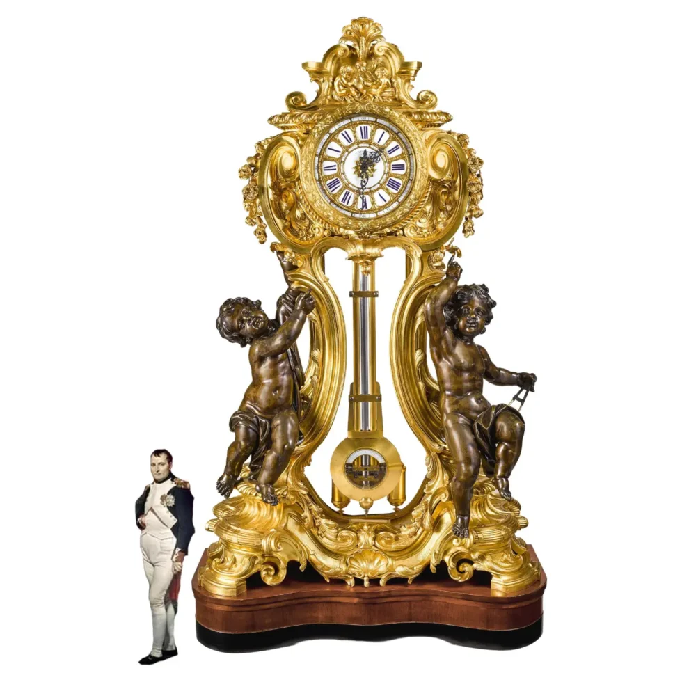 Palatial & Rare Napoleon III French Ormolu and Patinated Bronze Clock, Detouche