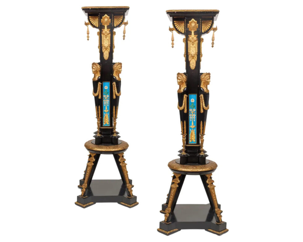 Charles-Guillame Diehl and Jean Brandely Museum Quality Neo-Grec Torchères, 1870