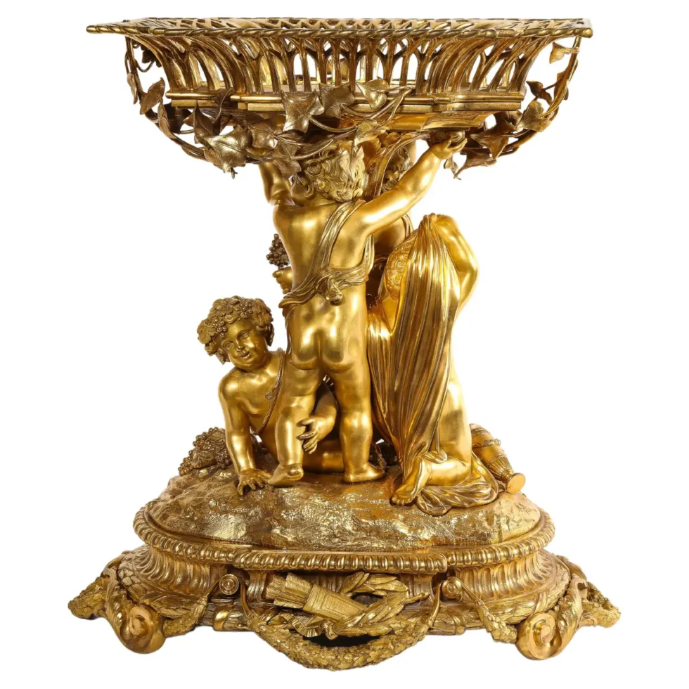 Exquisite Napoleon III French Ormolu Figural Basket Centerpiece, Circa 1880 - Image 20