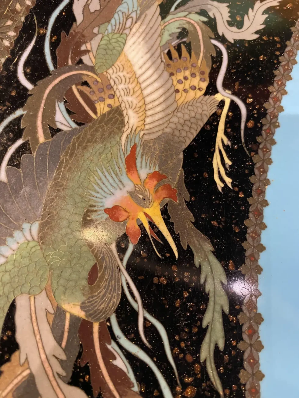 A Massive Museum Pair of Meiji Period Japanese Cloisonne Enamel Chargers Plates - Image 13