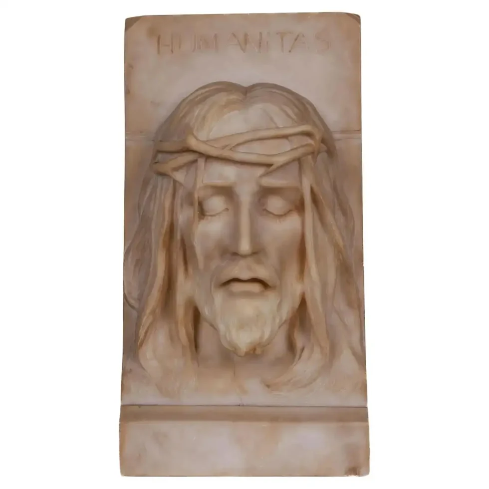 Rare and Important Italian Alabaster Bust Sculpture of Jesus Christ, C. 1860