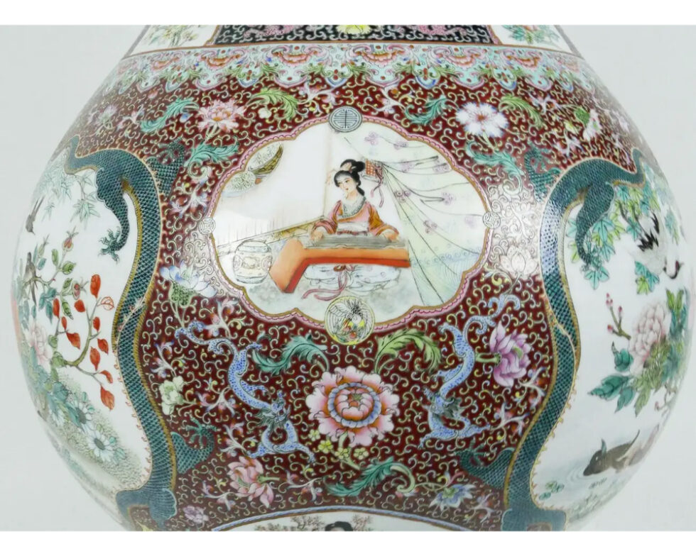 Monumental Chinese Famille Rose Porcelain "Peacock" Palace Vase - Image 6