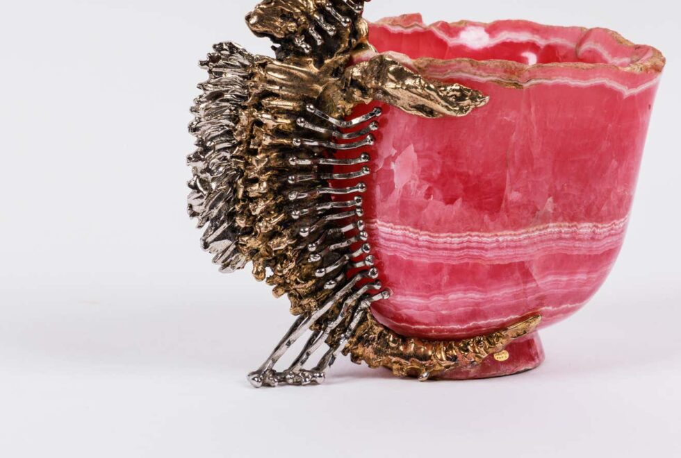 Chaumet Paris, a French Silver-Gilt Seahorse Mounted Rhodochrosite Cup - Image 9
