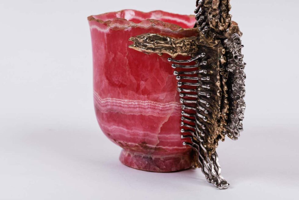 Chaumet Paris, a French Silver-Gilt Seahorse Mounted Rhodochrosite Cup - Image 6