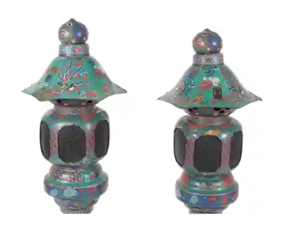 Large Pair of Japanese Cloisonne Enamel Lanterns Attributed to Kaji Tsunekichi - Image 12